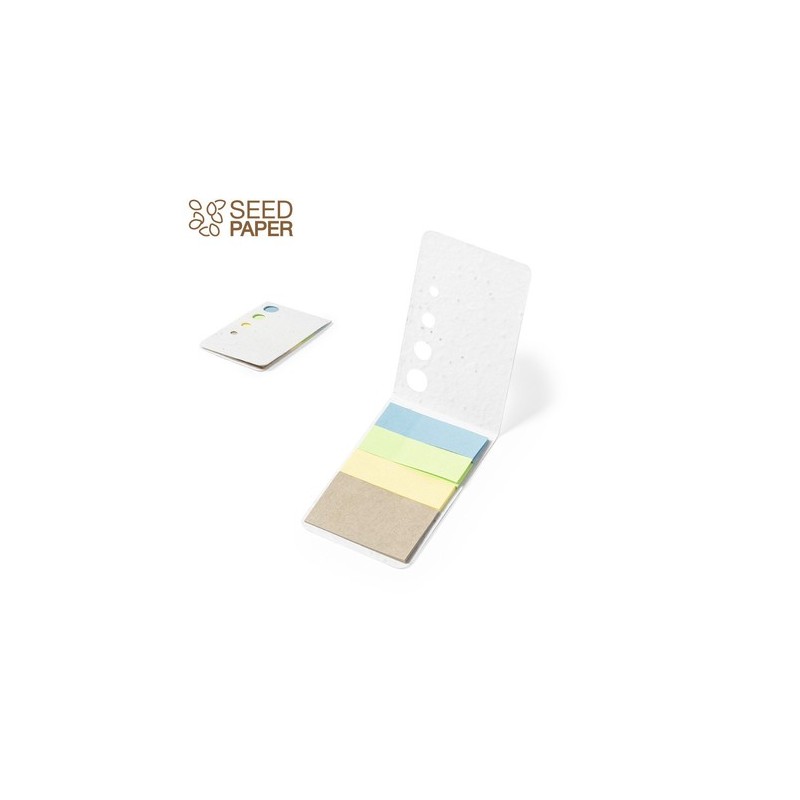 Bloc Notes Éco-responsable Ensemencé Personnalisé Amenti - Pratique et Abordable Couleurs : blanc personnalisable avec votre log