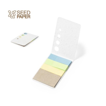 Bloc Notes Éco-responsable Ensemencé Personnalisé Amenti - Pratique et Abordable Couleurs : blanc personnalisable avec votre log