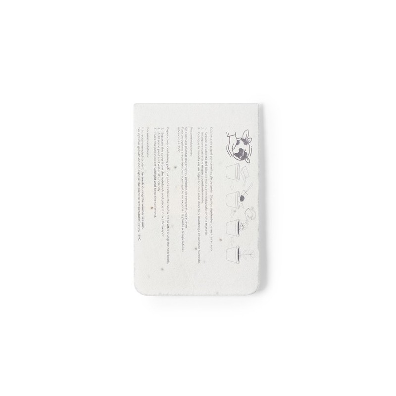 Bloc Notes Éco-responsable Ensemencé Personnalisé Amenti - Pratique et Abordable Couleurs : blanc livraison express 24h 48h