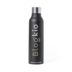 Bouteille Isotherme Personnalisée Thermique Thomson Matières : acier inoxydable Couleurs : noir cadeau entreprise pas cher