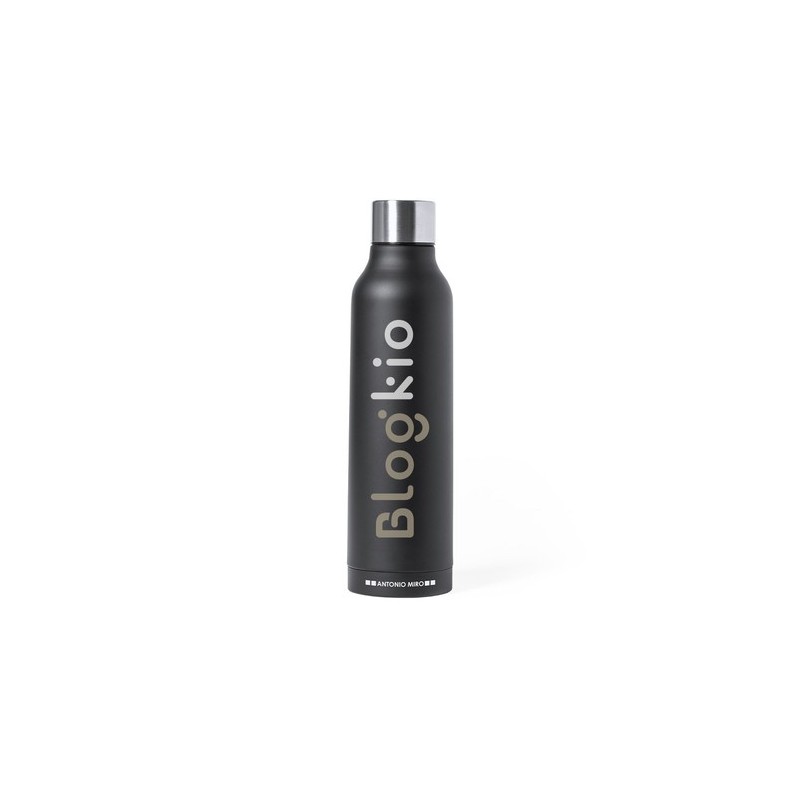 Bouteille Isotherme Personnalisée Thermique Thomson Matières : acier inoxydable Couleurs : noir cadeau entreprise pas cher