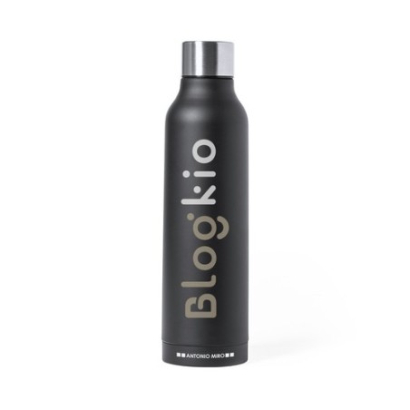 Bouteille Isotherme Personnalisée Thermique Thomson Matières : acier inoxydable Couleurs : noir cadeau entreprise pas cher