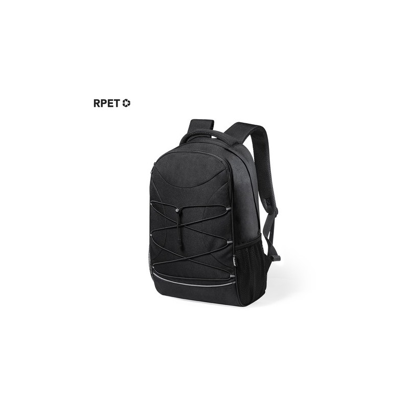 Sac à Dos Éco-responsable et Fonctionnel Personnalisé pas cher - Berny Couleurs : noir Matières : polyester recyclé personnalisa
