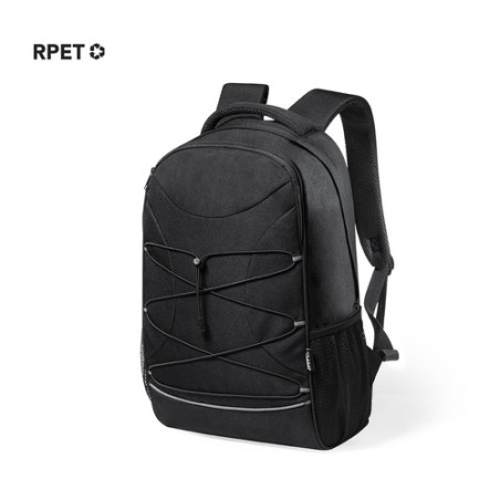 Sac à Dos Éco-responsable et Fonctionnel Personnalisé pas cher - Berny Couleurs : noir Matières : polyester recyclé personnalisa
