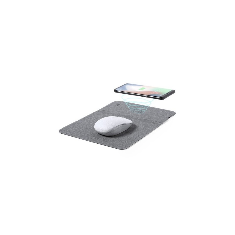 Tapis Souris Chargeur Éco-responsable Personnalisé pas cher - Kimy Matières : polyester Couleurs : gris impression haute définit