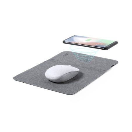 Tapis Souris Chargeur Éco-responsable Personnalisé pas cher - Kimy Matières : polyester Couleurs : gris impression haute définit
