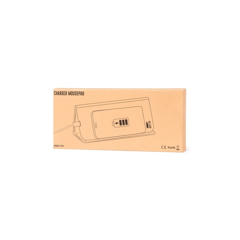 Tapis Souris Chargeur Éco-responsable Personnalisé pas cher - Kimy Matières : polyester Couleurs : gris cadeau collaborateur pre