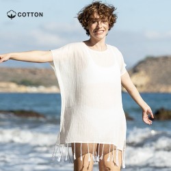 Kaftan Roseux Pas Cher Personnalisé en Mode Matières : coton Couleurs : blanc 2