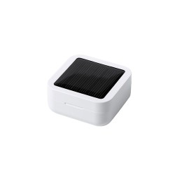 Écouteurs Bluetooth solaires personnalisés pas chers - Vinzer Couleurs : blanc goodies publicitaire événementiel