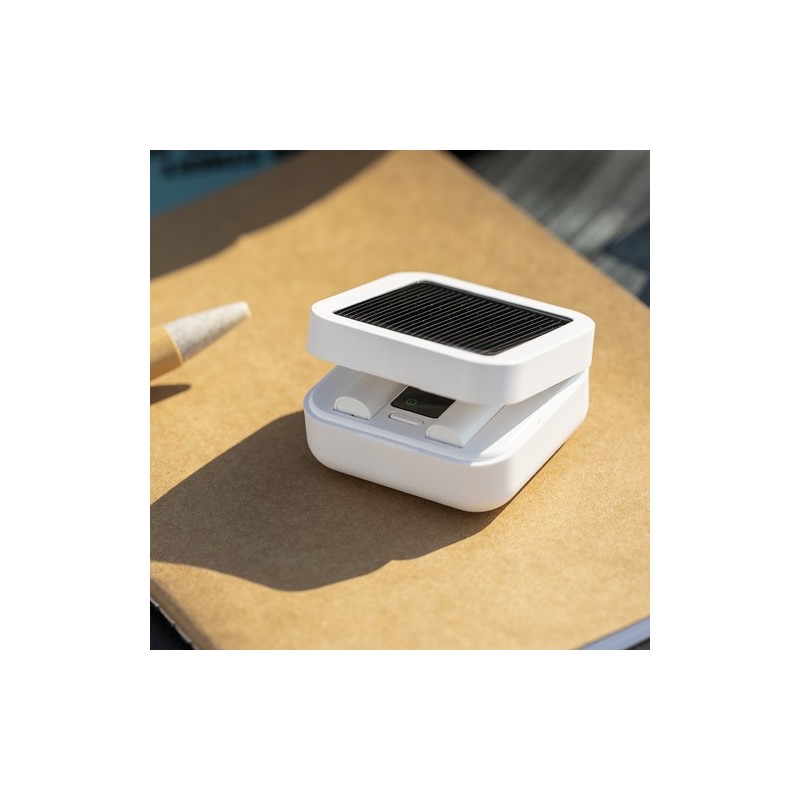 Écouteurs Bluetooth solaires personnalisés pas chers - Vinzer Couleurs : blanc marquage laser ultra précis