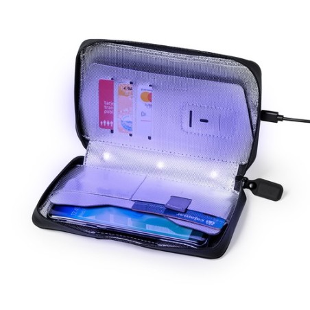 Organiseur UV Stérilisateur Personnalisé - Boxny Matières : polyester Couleurs : noir objet promotionnel éco-responsable