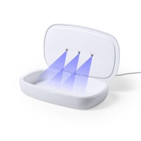 Stérilisateur UV Éco-responsable et Chargeur Sans Fil Personnalisé - Halby Couleurs : blanc