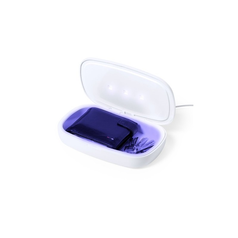 Stérilisateur UV Éco-responsable et Chargeur Sans Fil Personnalisé - Halby Couleurs : blanc impression haute définition