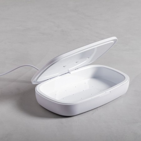 Stérilisateur UV Éco-responsable et Chargeur Sans Fil Personnalisé - Halby Couleurs : blanc livraison express 24h 48h