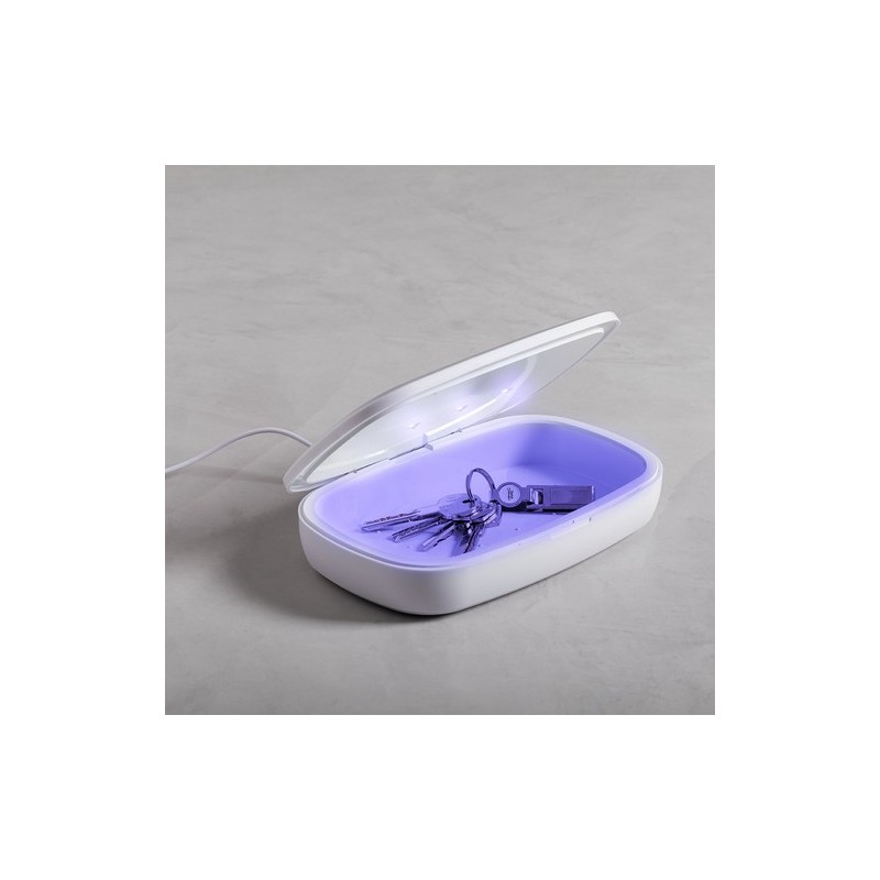 Stérilisateur UV Éco-responsable et Chargeur Sans Fil Personnalisé - Halby Couleurs : blanc personnalisation rapide en France