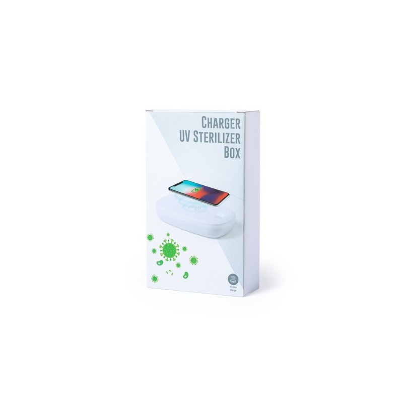 Stérilisateur UV Éco-responsable et Chargeur Sans Fil Personnalisé - Halby Couleurs : blanc cadeau client original