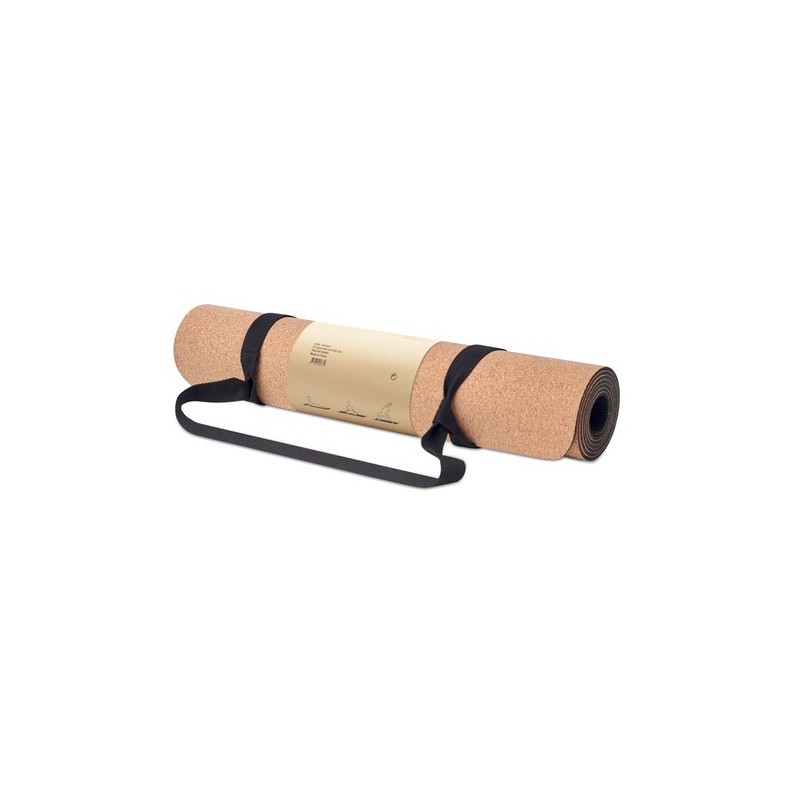 Tapis de yoga  en liège - SAVASANA Matières : liège Couleurs : beige cadeau entreprise pas cher