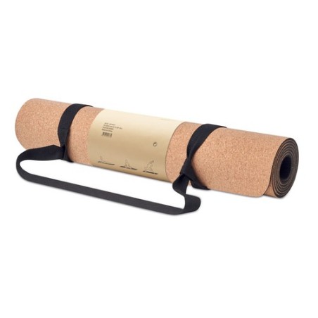 Tapis de yoga  en liège - SAVASANA Matières : liège Couleurs : beige cadeau entreprise pas cher