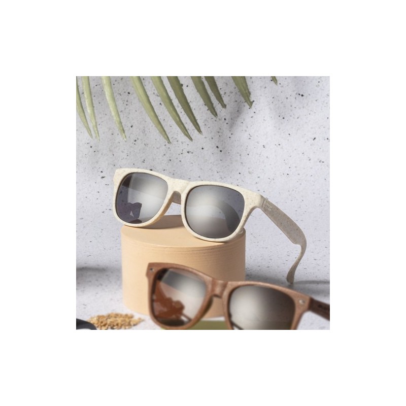 Lunettes de soleil personnalisées avec protection UV400 - Kilpan Matières : fibre de bambou Couleurs : naturel impression haute 