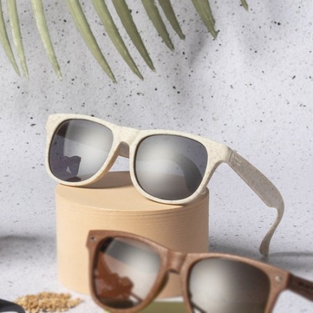 Lunettes de soleil personnalisées avec protection UV400 - Kilpan Matières : fibre de bambou Couleurs : naturel impression haute 
