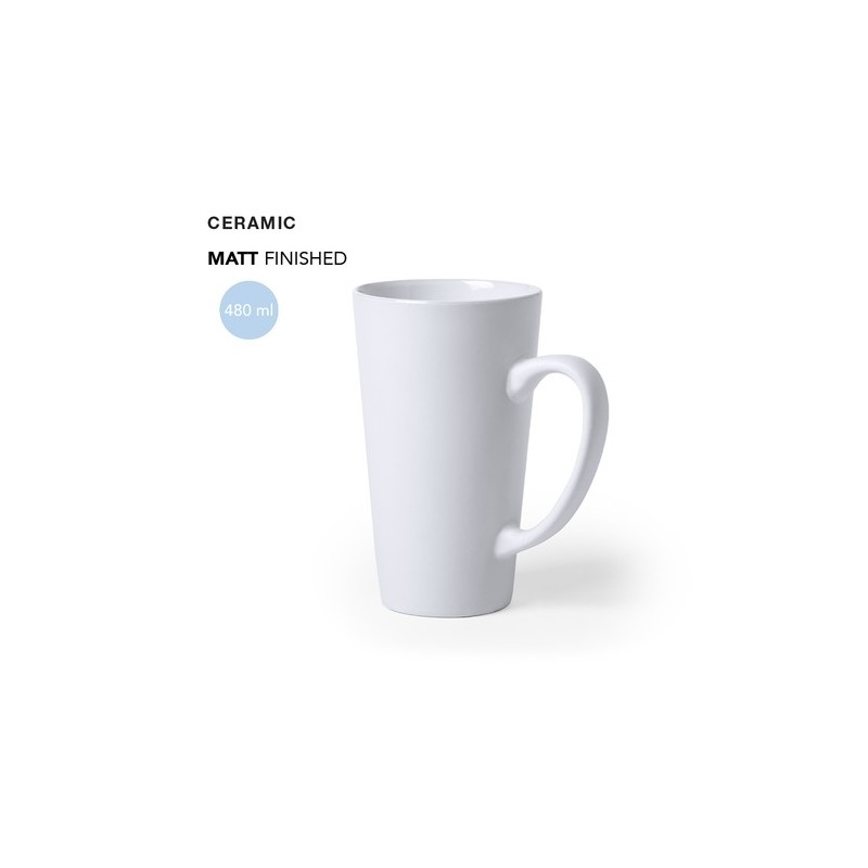 Tasse personnalisable 480ml Korpus Matières : céramique Couleurs : blanc personnalisable avec votre logo