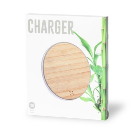 Chargeur Sans Fil Personnalisé Éco-responsable Nembar - Objet Publicitaire Matières : bambou impression haute définition