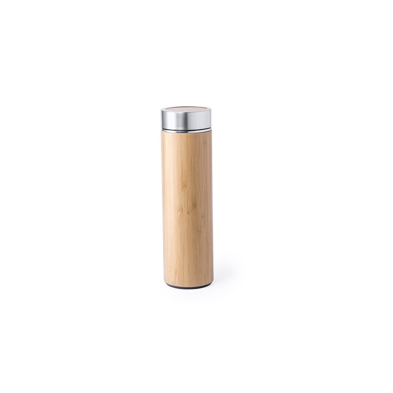 Bouteille Isotherme Éco-responsable Personnalisée 500ml en Bambou - Thermo Moltex Matières : bambou personnalisable avec votre l