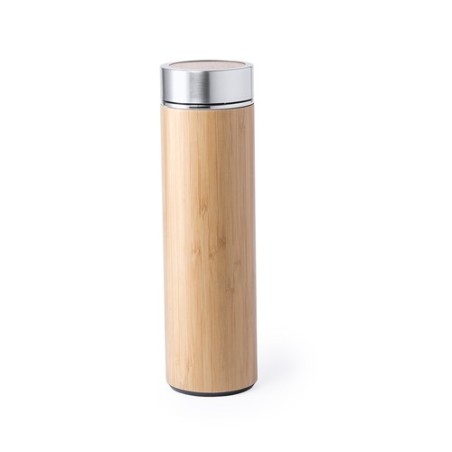 Bouteille Isotherme Éco-responsable Personnalisée 500ml en Bambou - Thermo Moltex Matières : bambou personnalisable avec votre l