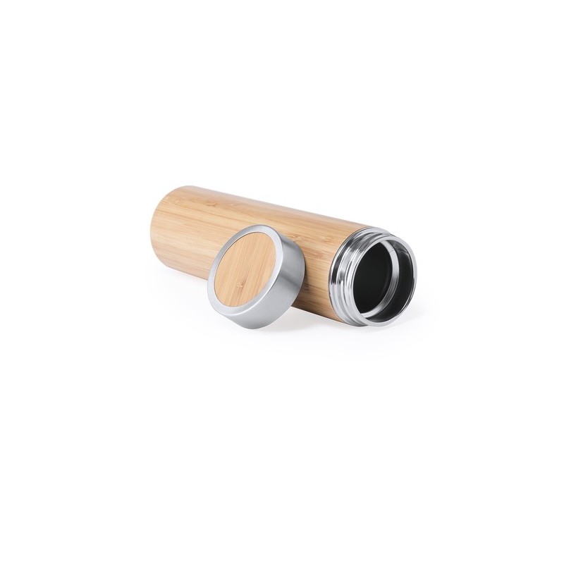 Bouteille Isotherme Éco-responsable Personnalisée 500ml en Bambou - Thermo Moltex Matières : bambou cadeau entreprise pas cher