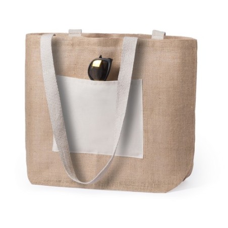 Sac de Plage Personnalisé Farus Matières : coton Couleurs : naturel marquage laser ultra précis