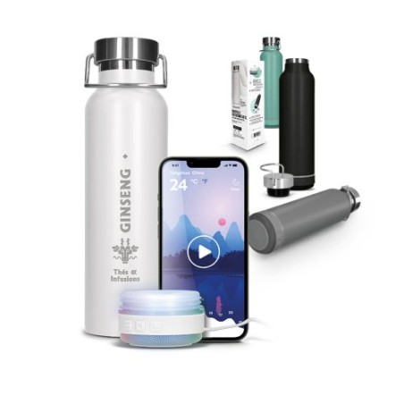 Gourde Isotherme Éco-responsable Double-Paroi Inox 60 cl avec Haut-Parleur - Personnalisée cadeau entreprise pas cher