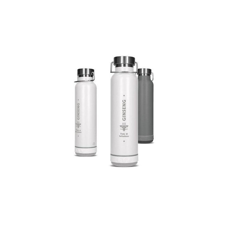 Gourde Isotherme Éco-responsable Double-Paroi Inox 60 cl avec Haut-Parleur - Personnalisée cadeau collaborateur premium