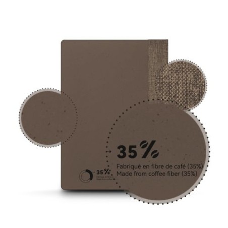 Carnet A5 Éco-responsable avec couverture en poudre de café goodies publicitaire événementiel