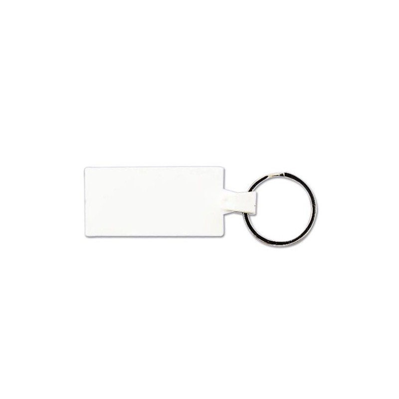 Porte-clés souple personnalisés en plastique rectangle 53x33 mm avec anneau de 25 mm cadeau entreprise pas cher
