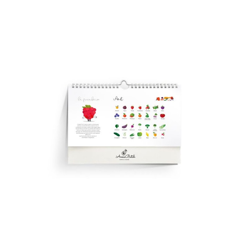 Calendrier Personnalisé Éco-Responsable des Fruits et Légumes de Saison impression haute définition