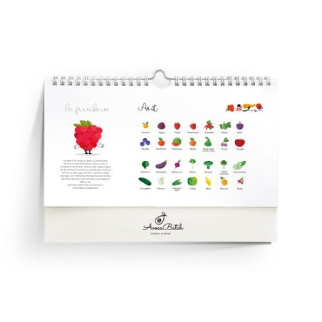 Calendrier Personnalisé Éco-Responsable des Fruits et Légumes de Saison impression haute définition