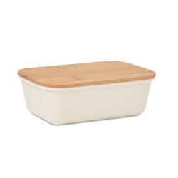 Boîte à lunch  en bambou personnalisée - THURSDAY Matières : bambou Couleurs : beige