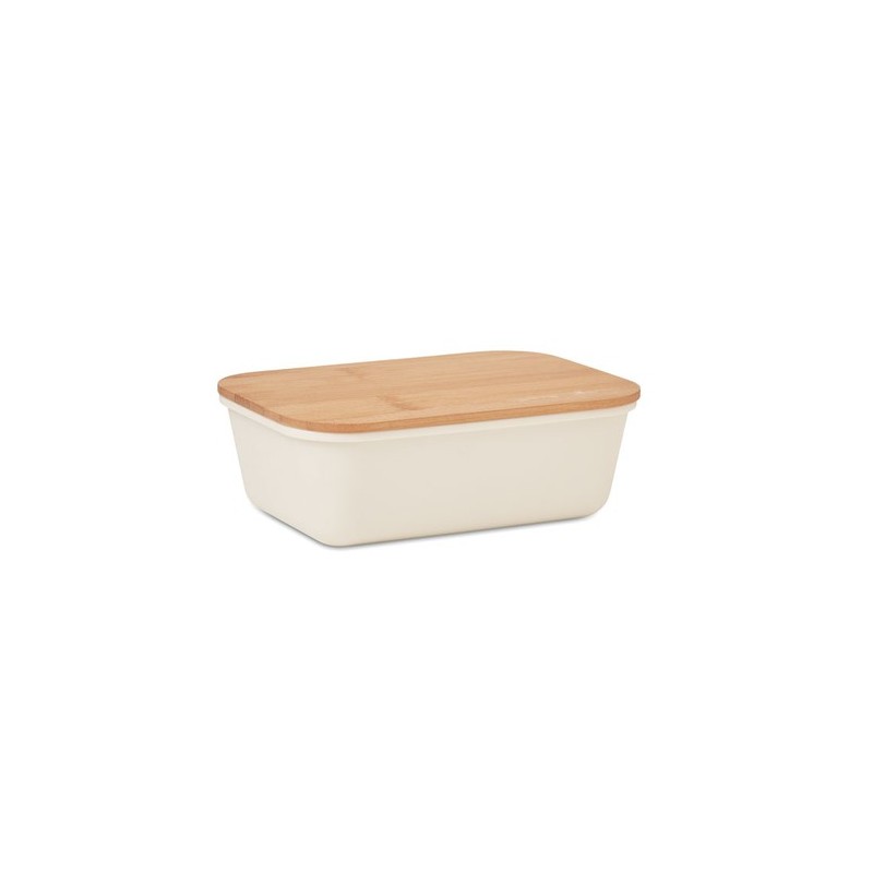 Boîte à lunch  en bambou personnalisée - THURSDAY Matières : bambou Couleurs : beige