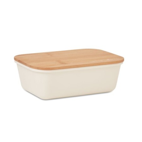 Boîte à lunch  en bambou personnalisée - THURSDAY Matières : bambou Couleurs : beige
