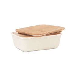 Boîte à lunch  en bambou personnalisée - THURSDAY Matières : bambou Couleurs : beige marquage laser ultra précis