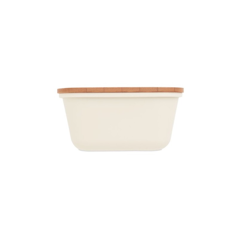 Boîte à lunch  en bambou personnalisée - THURSDAY Matières : bambou Couleurs : beige cadeau collaborateur premium