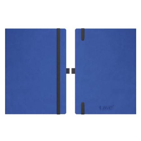 Carnet A5 personnalisé  Flex Cover BIC® Partner pas cher Matières : papier Couleurs : bleu marine nombre de pages : 144 pages ca