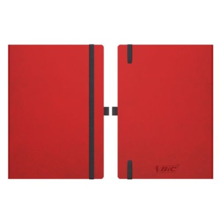 Carnet A5 personnalisé  Flex Cover BIC® Partner pas cher Matières : papier Couleurs : rouge nombre de pages : 144 pages accessoi