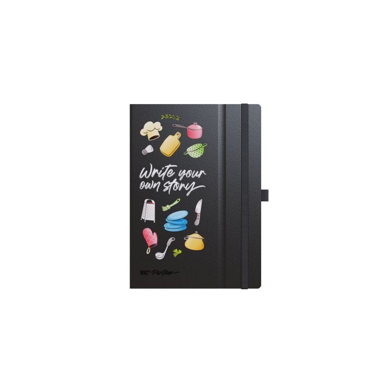 Carnet A5 personnalisé Hard Cover  BIC® Partner Matières : papier Couleurs : bleu marine nombre de pages : 144 pages