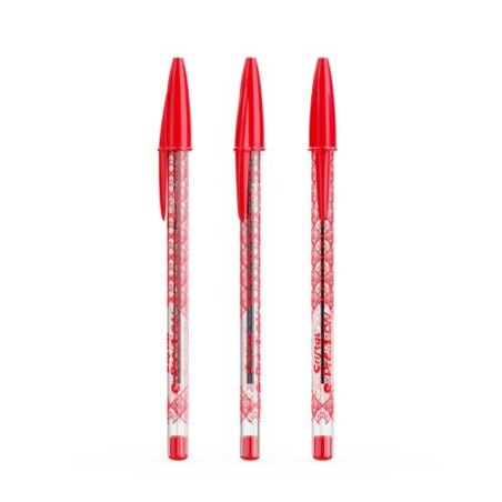 Stylo à bille personnalisée pas cher BIC® Cristal® Expression Matières : plastique Couleurs : rouge marquage laser ultra précis