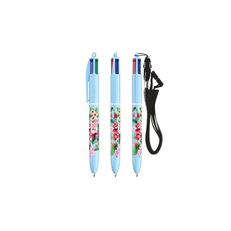 Stylo Innovant Pastel 4 Couleurs avec Lanyard BIC® Matières : plastique Couleurs : jaune pastel