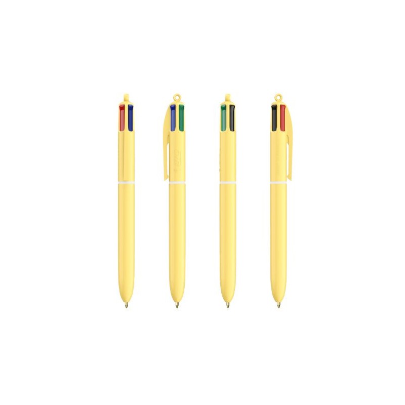 Stylo Innovant Pastel 4 Couleurs avec Lanyard BIC® Matières : plastique Couleurs : jaune pastel goodies publicitaire événementie