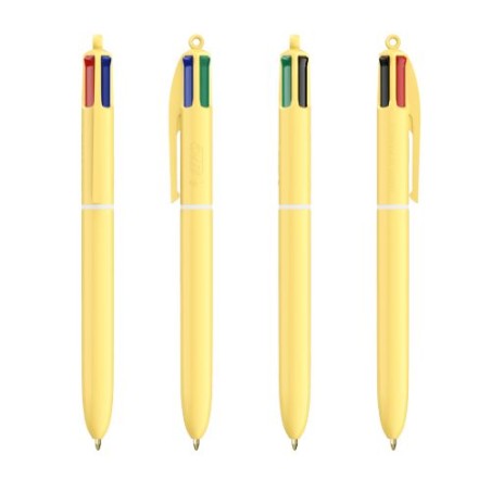 Stylo Innovant Pastel 4 Couleurs avec Lanyard BIC® Matières : plastique Couleurs : jaune pastel goodies publicitaire événementie