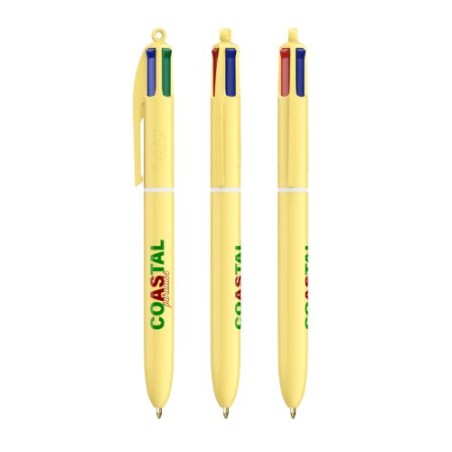 Stylo Innovant Pastel 4 Couleurs avec Lanyard BIC® Matières : plastique Couleurs : jaune pastel cadeau collaborateur premium