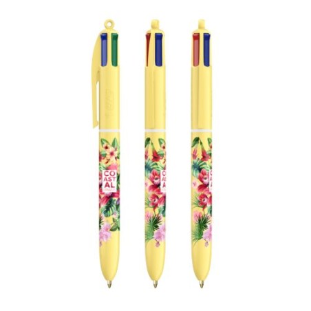 Stylo Innovant Pastel 4 Couleurs avec Lanyard BIC® Matières : plastique Couleurs : jaune pastel accessoire événementiel unique